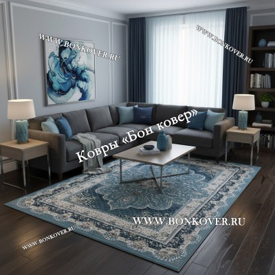 Турецкий Ковер Для гостиной New дизайн 82 Синий