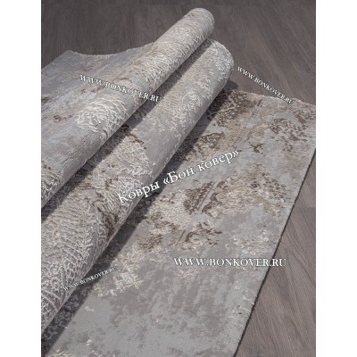 Абстрактный ковер дизайн 79 коричневый с серым